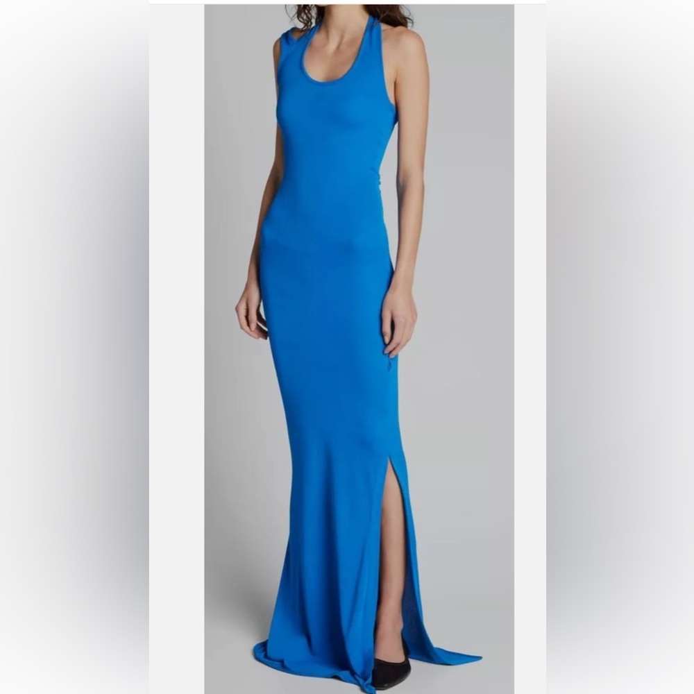 PROENZA SCHOULER Women Blue Crepe Jersey Halter Dress